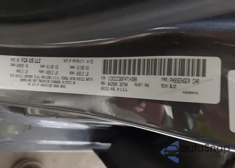 2015 Chrysler 200 C из США, поврежденный, VIN 1C3CCCCB6FN714380